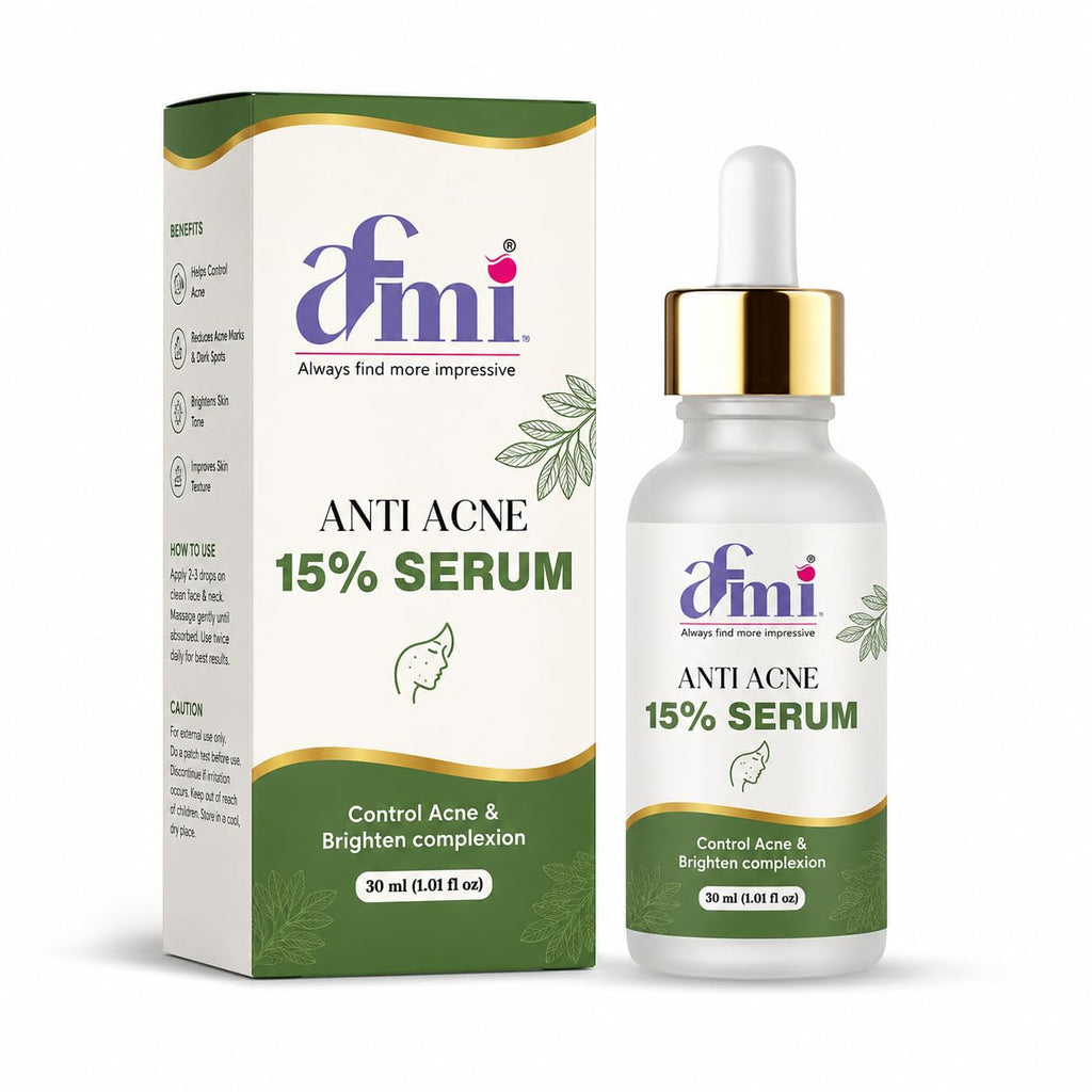 AFMI Anti Acne Face Serum for Oily & Acne-Prone Skin | Lightweight Daily Use Facial Serum with Hydrating Formula | Non-Sticky Skin Care Serum for Men & Women | 30 ml