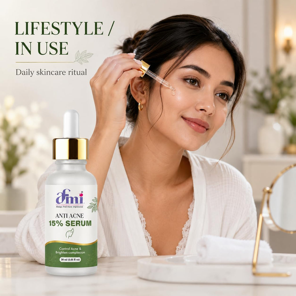 AFMI Anti Acne Face Serum for Oily & Acne-Prone Skin | Lightweight Daily Use Facial Serum with Hydrating Formula | Non-Sticky Skin Care Serum for Men & Women | 30 ml
