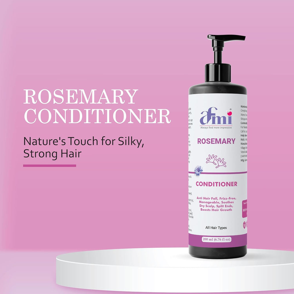 Afmi Conditioner, Repairs Damage, Deep Hydration, Reduces Frizz, All Hair Types, 200 ml (Rosemary conditioner)