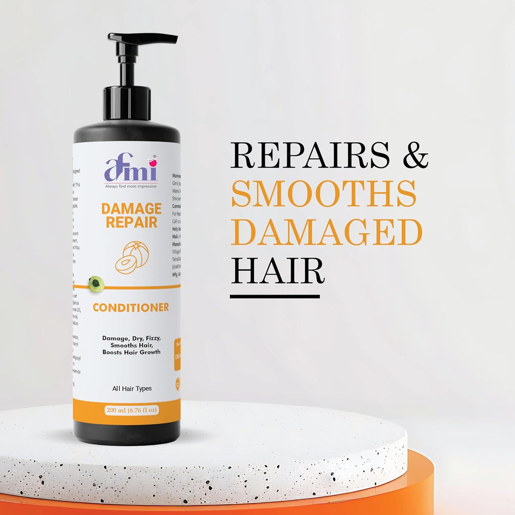 Afmi Conditioner, Repairs Damage, Deep Hydration, Reduces Frizz, All Hair Types, 200 ml (Damage repair conditioner)