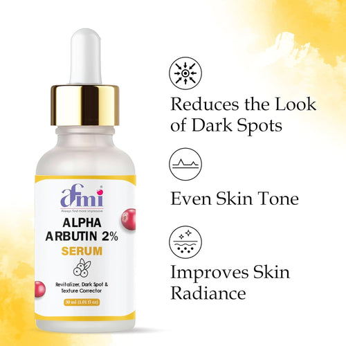 AFMI Alpha Arbutin 2% Serum, Revitalizer Dark Spot & Texture Corrector, 30ml