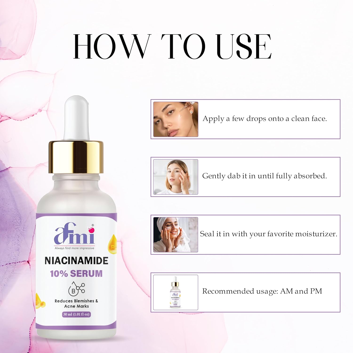 Afmi Niacinamide 10% Serum, Reduces Blemishes & Acne Marks, 30ml, Face Treatment, All Skin Types, Unscented