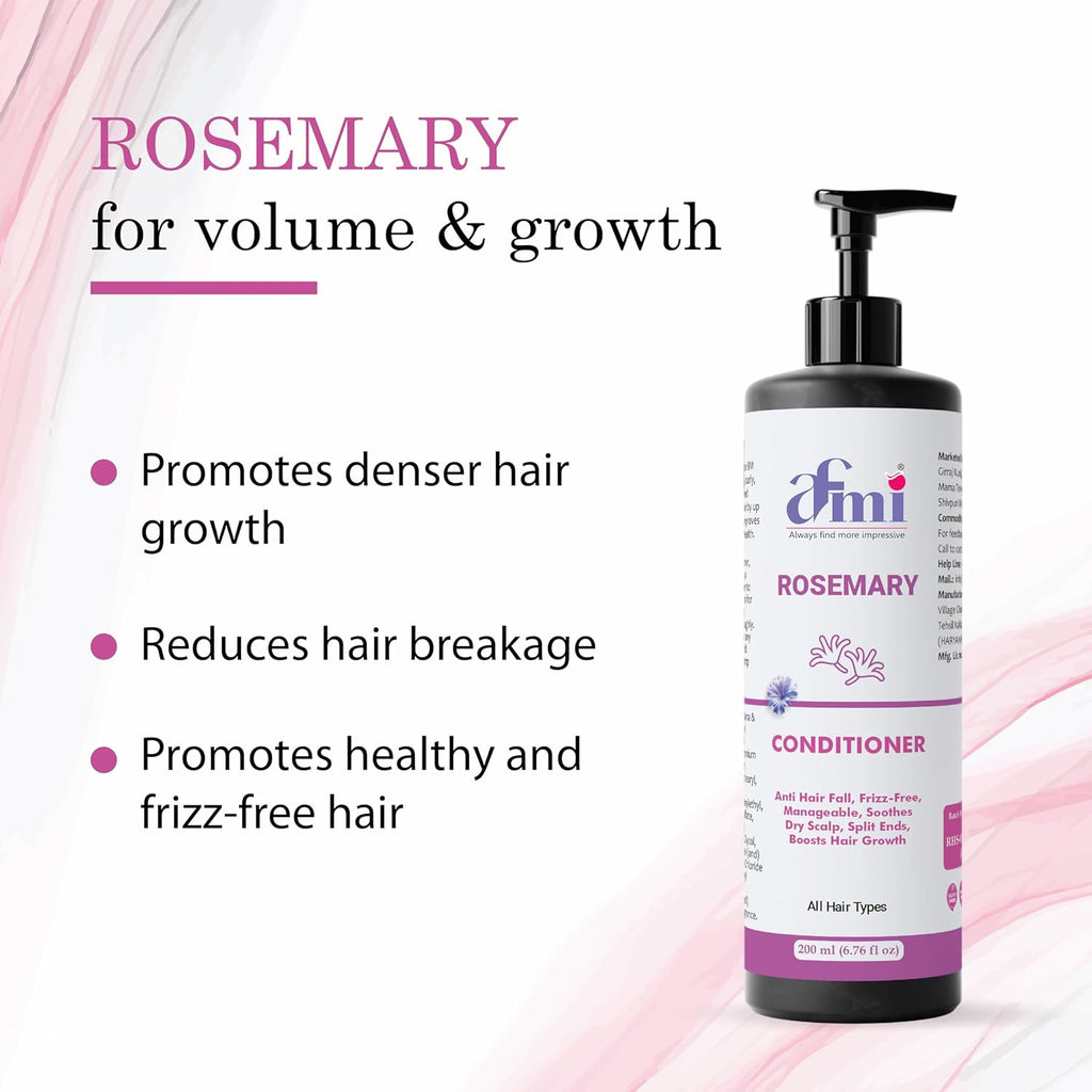 Afmi Conditioner, Repairs Damage, Deep Hydration, Reduces Frizz, All Hair Types, 200 ml (Rosemary conditioner)