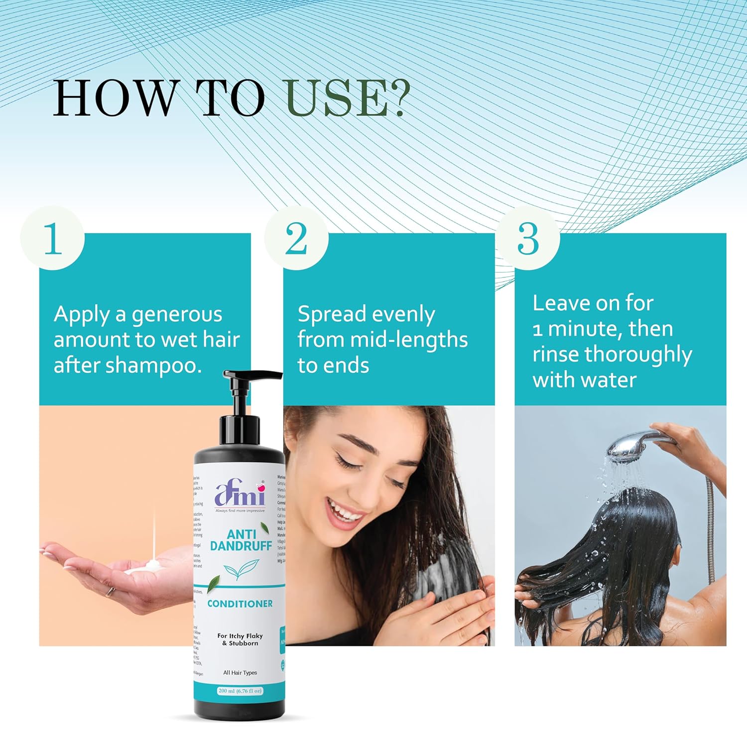Afmi Conditioner, Repairs Damage, Deep Hydration, Reduces Frizz, All Hair Types, 200 ml (Anti dandruff conditioner)