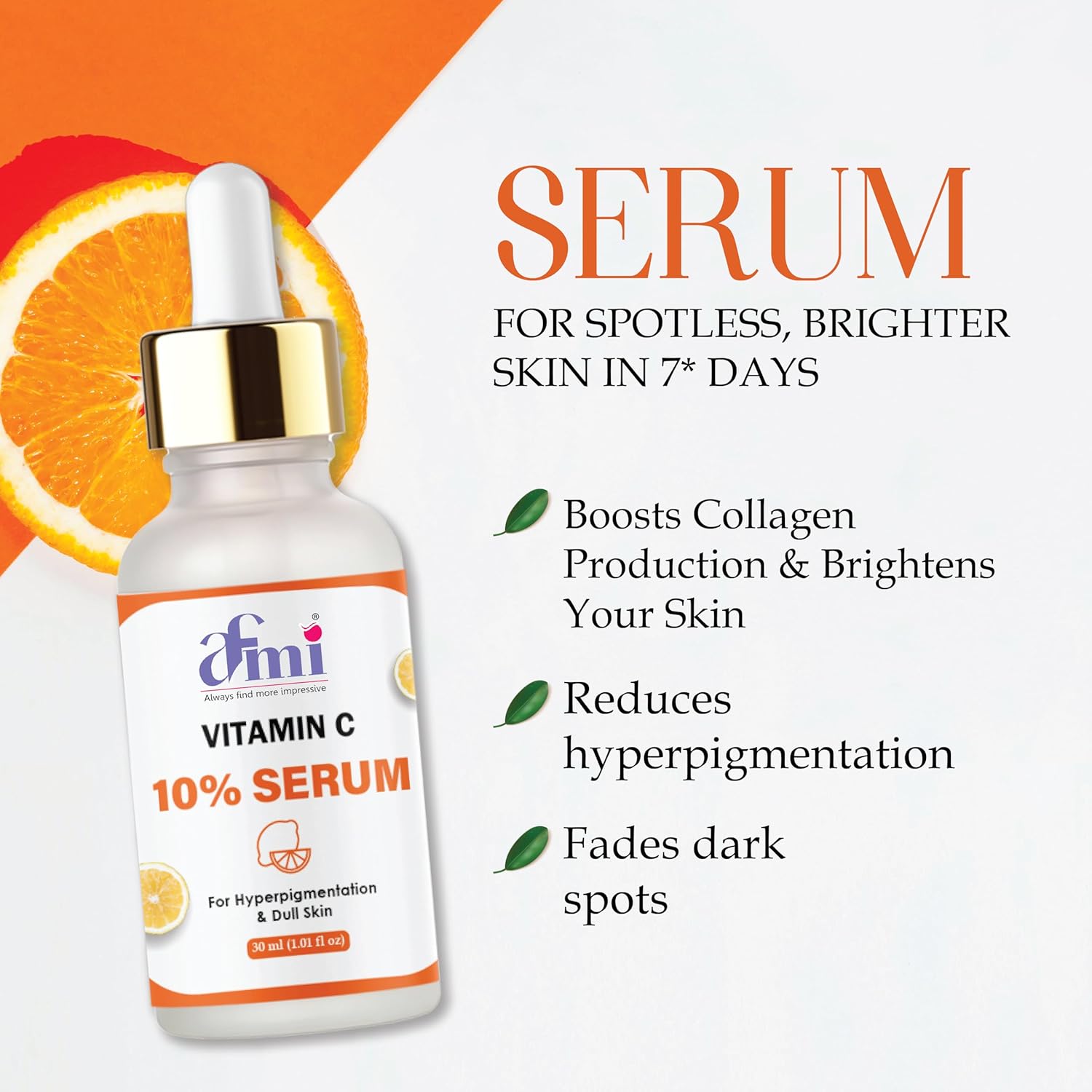 Afmi Vitamin C 10% Serum for Hyperpigmentation & Dull Skin, 30ml
