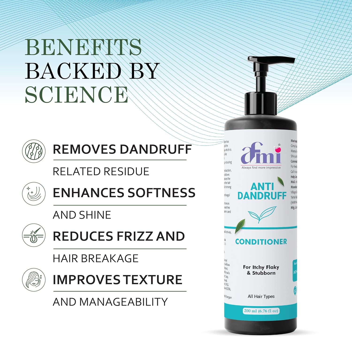 Afmi Conditioner, Repairs Damage, Deep Hydration, Reduces Frizz, All Hair Types, 200 ml (Anti dandruff conditioner)