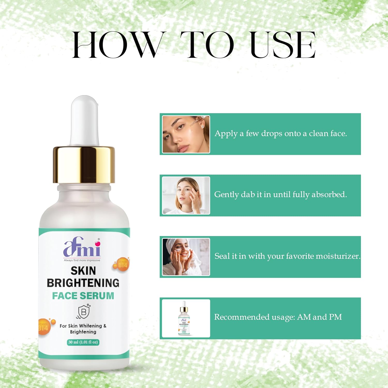 Afmi Skin Brightening Face Serum with B14, for Skin Whitening & Brightening, 30ml