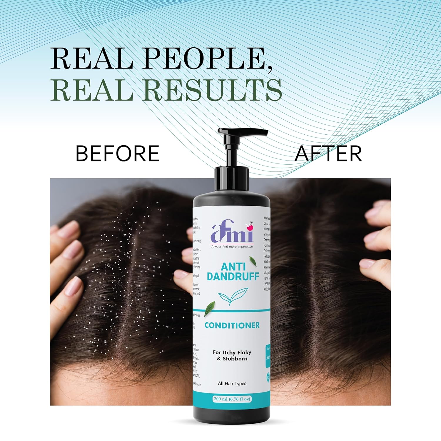 Afmi Conditioner, Repairs Damage, Deep Hydration, Reduces Frizz, All Hair Types, 200 ml (Anti dandruff conditioner)